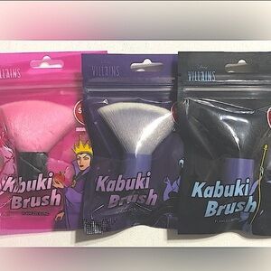 Disney Villains Kabuki Brush Set of 3 *Tik Tok* Maleficent Ursula Evil Queen NIB